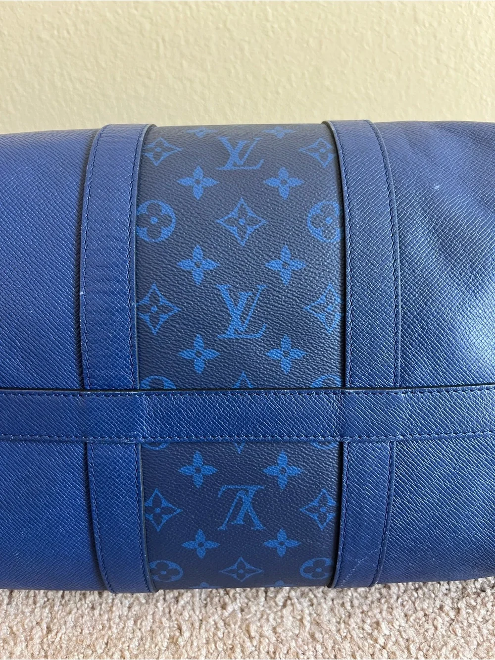 Louis Vuitton Blue Monogram Canvas Travel Duffle